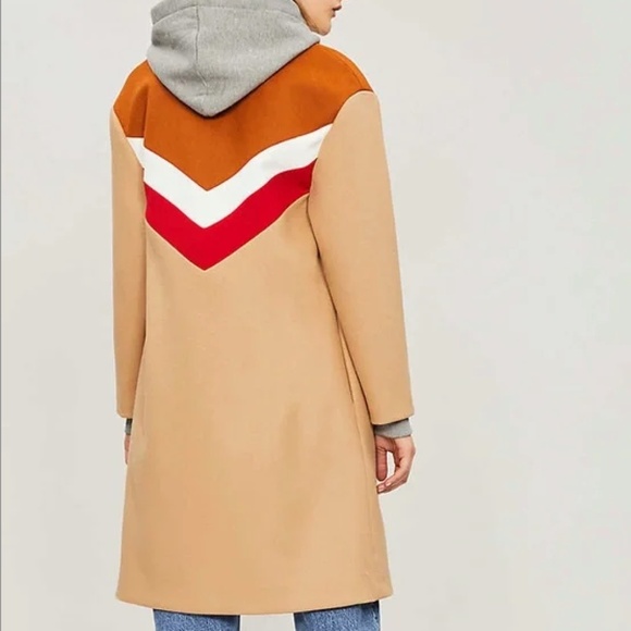 Gorel contrast-panel wool and cashmere-blend coat - Picture 2 of 6